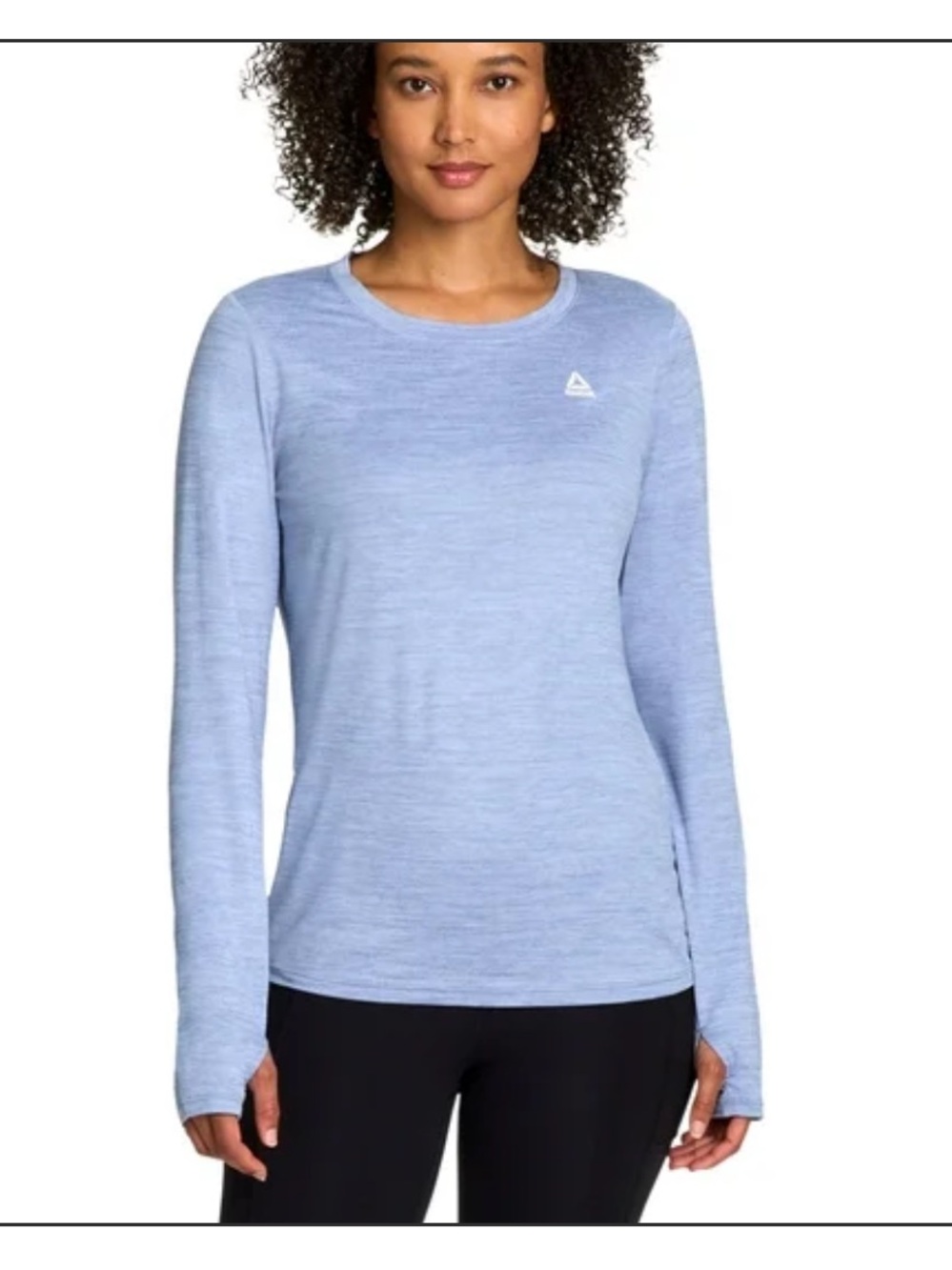 REEBOK | Denim Blue Athletic Shirt Long Sleeve Crew Neck Tshirt Sz XL